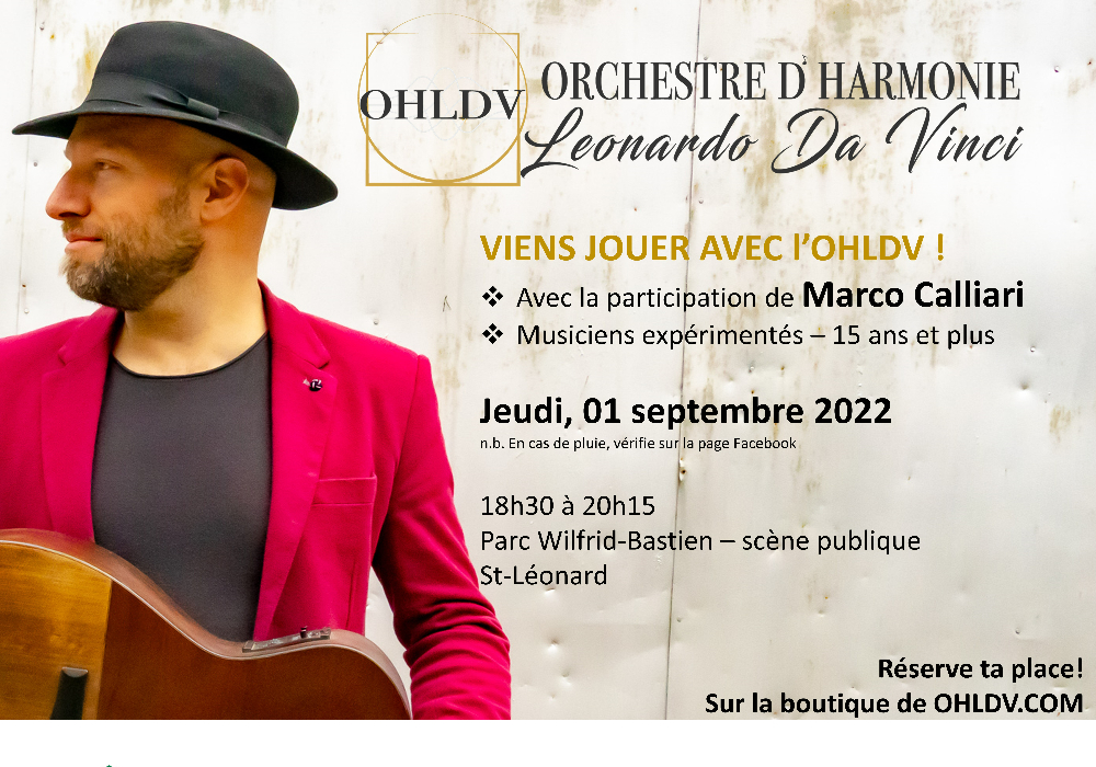 Viens jouer avec l’Orchestre d’harmonie Leonardo Da Vinci